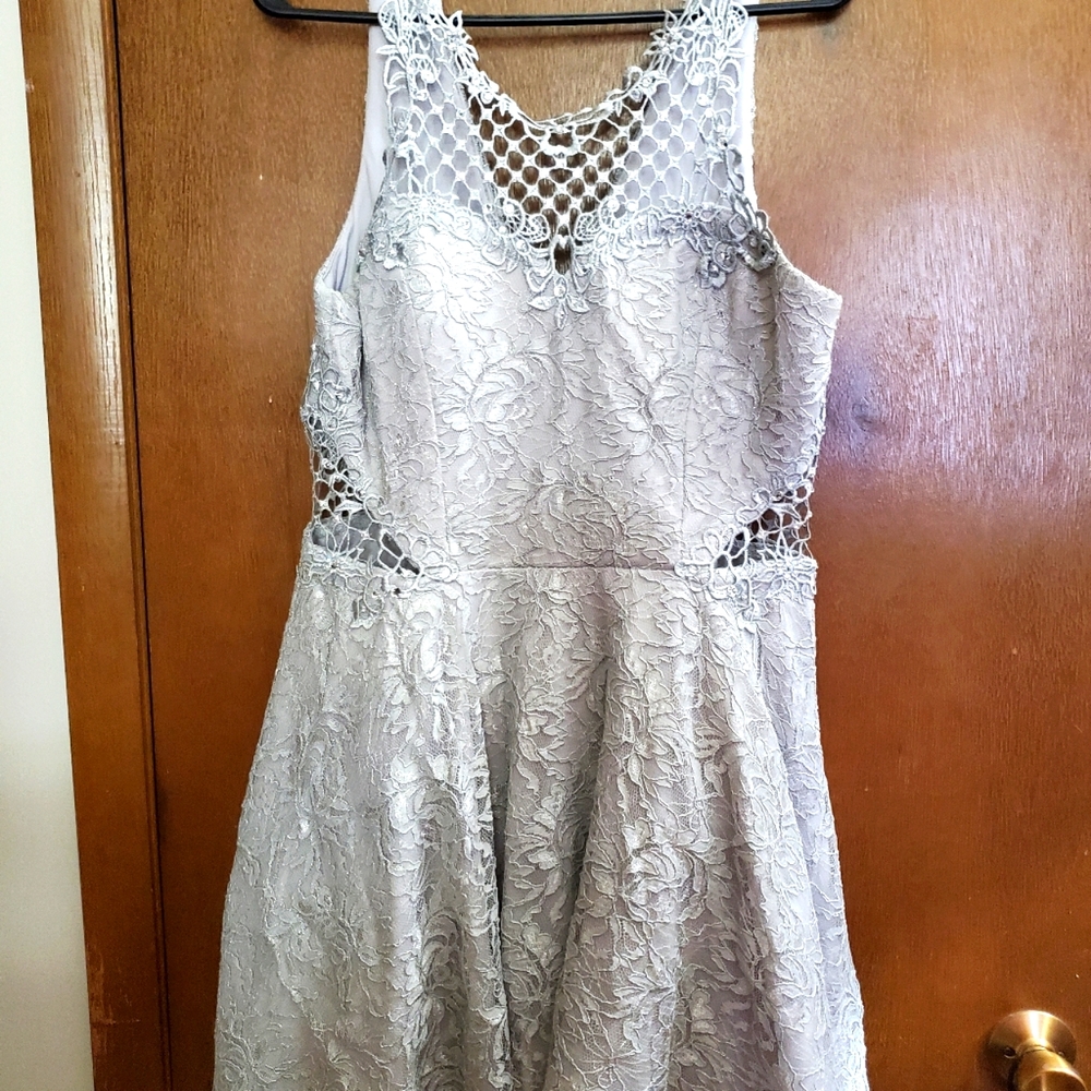 Gray and sequin homecoming dress sz 15